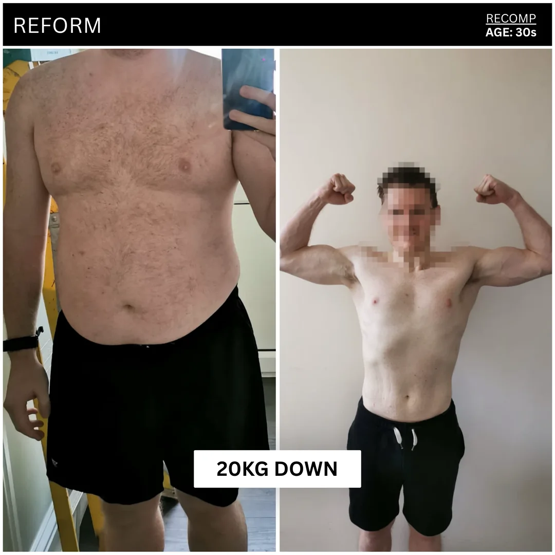 Client body transformation, physique improvement.